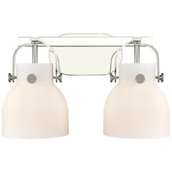 Pilaster II Bell 17" Wide 2 Light Polished Nickel Bath Light w/ White