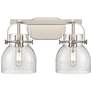Pilaster II Bell 17" Wide 2 Light Satin Nickel Bath Light With Seedy S