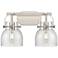 Pilaster II Bell 17" Wide 2 Light Satin Nickel Bath Light With Seedy S