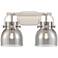 Pilaster II Bell 17" Wide 2 Light Satin Nickel Bath Light With Smoke S