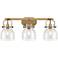 Pilaster II Bell 26.5" Wide 3 Light Brushed Brass Bath Light w/ Clear