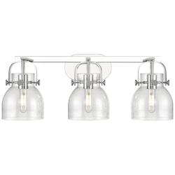 Pilaster II Bell 26.5&quot; Wide 3 Light Chrome Bath Light With Seedy Shade