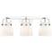 Pilaster II Bell 26.5" Wide 3 Light Chrome Bath Light With White Shade