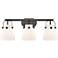 Pilaster II Bell 26.5" Wide 3 Light Matte Black Bath Light With White