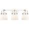 Pilaster II Bell 26.5"W 3 Light Polished Nickel Bath Light w/ White Sh