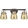 Pilaster II Bell 26.5"W 3 Light Black Bath Light w/ Mercury Shade