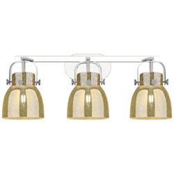 Pilaster II Bell 26.5"W 3 Light Chrome Bath Light w/ Mercury Shade