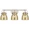 Pilaster II Bell 26.5"W 3 Light Satin Bath Light w/ Mercury Shade