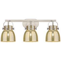 Pilaster II Bell 26.5"W 3 Light Satin Bath Light w/ Mercury Shade