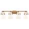 Pilaster II Bell 36.5" Wide 4 Light Brushed Brass Bath Light w/ White