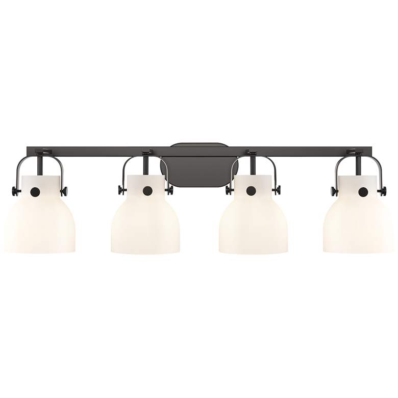 Image 1 Pilaster II Bell 36.5" Wide 4 Light Matte Black Bath Light With White