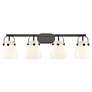 Pilaster II Bell 36.5" Wide 4 Light Matte Black Bath Light With White