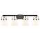 Pilaster II Bell 36.5" Wide 4 Light Matte Black Bath Light With White
