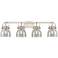 Pilaster II Bell 36.5" Wide 4 Light Satin Nickel Bath Light w/ Smoke S
