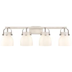 Pilaster II Bell 36.5" Wide 4 Light Satin Nickel Bath Light w/ White S