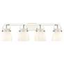 Pilaster II Bell 36.5"W 4 Light Polished Nickel Bath Light w/ White Sh