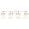 Pilaster II Bell 36.5"W 4 Light Polished Nickel Bath Light w/ White Sh