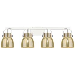 Pilaster II Bell 36.5"W 4 Light Chrome Bath Light w/ Mercury Shade