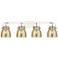 Pilaster II Bell 36.5"W 4 Light Nickel Bath Light w/ Mercury Shade