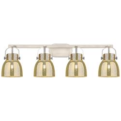 Pilaster II Bell 36.5"W 4 Light Satin Bath Light w/ Mercury Shade