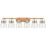 Pilaster II Bell 45.5" Wide 6 Light Brushed Brass Bath Light w/ Clear