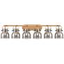 Pilaster II Bell 45.5" Wide 6 Light Brushed Brass Bath Light w/ Smoke