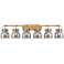 Pilaster II Bell 45.5" Wide 6 Light Brushed Brass Bath Light w/ Smoke