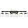 Pilaster II Bell 45.5" Wide 6 Light Matte Black Bath Light With Clear