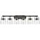 Pilaster II Bell 45.5" Wide 6 Light Matte Black Bath Light With Seedy