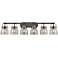 Pilaster II Bell 45.5" Wide 6 Light Matte Black Bath Light With Smoke