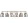 Pilaster II Bell 45.5" Wide 6 Light Satin Nickel Bath Light w/ Smoke S