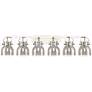 Pilaster II Bell 45.5"W 6 Light Polished Nickel Bath Light w/ Smoke Sh