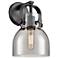 Pilaster II Bell 9.75" High Matte Black Sconce With Smoke Shade