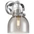 Pilaster II Bell 9.75" High Polished Chrome Sconce With Smoke Shade