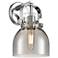 Pilaster II Bell 9.75" High Polished Chrome Sconce With Smoke Shade