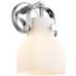 Pilaster II Bell 9.75" High Polished Chrome Sconce With White Shade