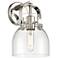 Pilaster II Bell 9.75" High Polished Nickel Sconce With Clear Glass Sh