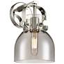 Pilaster II Bell 9.75" High Polished Nickel Sconce With Plated Smoke S