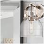 3_Pilaster II Bell 9.75" High Satin Nickel Sconce With Seedy Shade more views