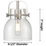 6_Pilaster II Bell 9.75" High Satin Nickel Sconce With Seedy Shade more views