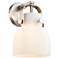 Pilaster II Bell 9.75" High Satin Nickel Sconce With White Shade
