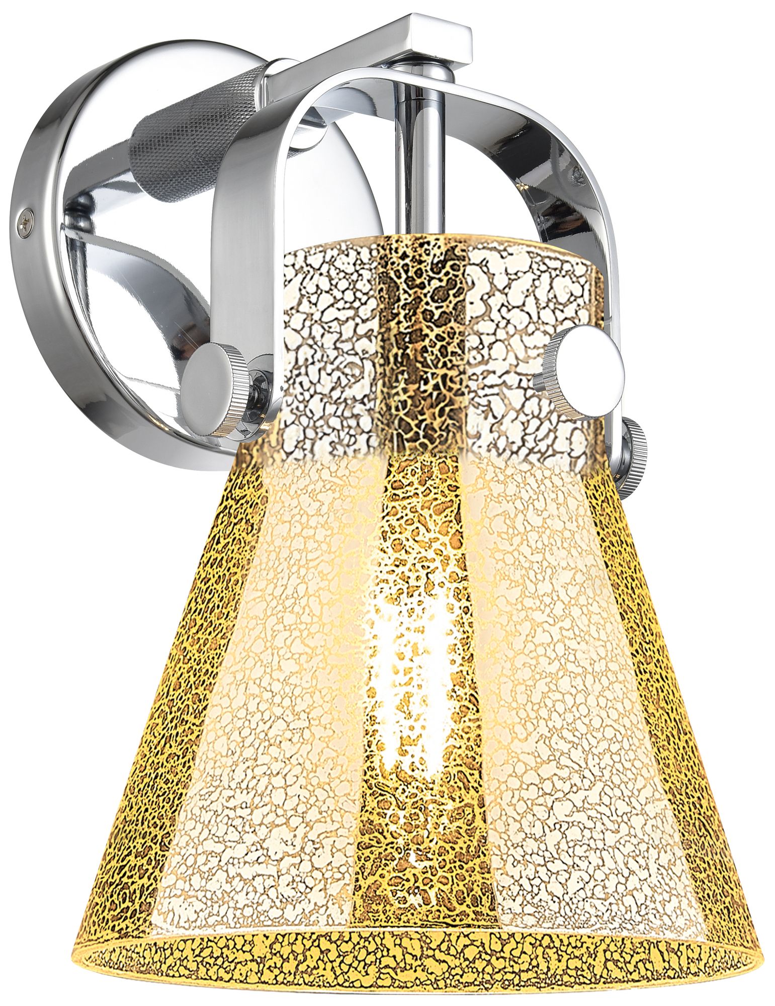 Pilaster II Cone 10"H Polished Chrome Wall Sconce With Mercury Shade