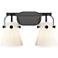 Pilaster II Cone 17" Wide 2 Light Matte Black Bath Light With White Sh
