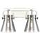 Pilaster II Cone 17" Wide 2 Light Polished Nickel Bath Light w/ Smoke