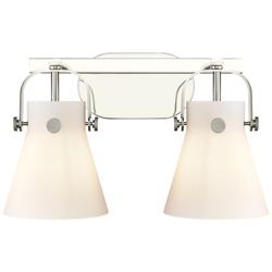 Pilaster II Cone 17" Wide 2 Light Polished Nickel Bath Light w/ White