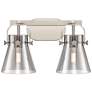 Pilaster II Cone 17" Wide 2 Light Satin Nickel Bath Light With Smoke S