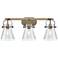 Pilaster II Cone 26.5" Wide 3 Light Brushed Brass Bath Light w/ Seedy