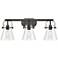 Pilaster II Cone 26.5" Wide 3 Light Matte Black Bath Light With Clear