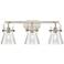 Pilaster II Cone 26.5" Wide 3 Light Satin Nickel Bath Light w/ Seedy S