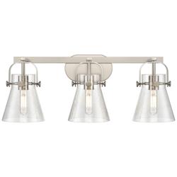 Pilaster II Cone 26.5" Wide 3 Light Satin Nickel Bath Light w/ Seedy S